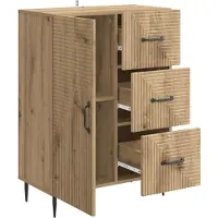 vidaXL Dressoir Artisanaal eiken 66 x 34,5 x 89,5 cm Bewerkt hout