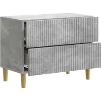 vidaXL Nachtkastje met lade Betongrijs 62 x 34,5 x 48 cm Bewerkt hout