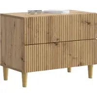 vidaXL Nachtkastje Artisanaal eiken 62 x 34,5 x 48 cm Bewerkt hout