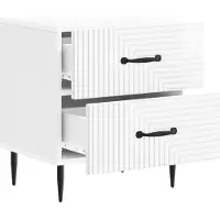 vidaXL - Nachtkastje - 2 - st - Hoogglans - Wit - 43 - x - 34,5 - x - 47,5 - cm - Bewerkt - hout