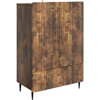 vidaXL Dressoir Gerookt eiken 66 x 34,5 x 97 cm Bewerkt hout