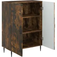 vidaXL Dressoir Gerookt eiken 66 x 34,5 x 89,5 cm Bewerkt hout