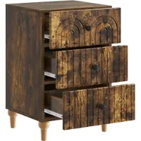 vidaXL Nachtkastje Gerookt eiken 43x 41 x 66,5 cm Bewerkt hout