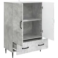vidaXL Dressoir met lade Betongrijs 66 x 34,5 x 95 cm Bewerkt hout