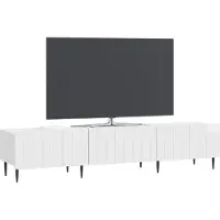 vidaXL TV Kast met lade Hoogglans Wit 147 x 34,5 x 32 cm Bewerkt hout