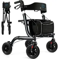 Ren Rollator Lichtgewicht en Opvouwbaar - Rollator lichtgewicht - Rollator - Zwart - 70cm x 61cm x 95cm
