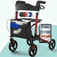 Ren Rollator Lichtgewicht en Opvouwbaar - Rollator lichtgewicht - Rollator - Rood - 65cm x 66cm x 97cm