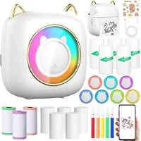 Ren Mini Printer - Fotoprinter - Mobiele Fotoprinter - Fotoprinter Voor Smartphone - Mini printer Voor Mobiel - Wit - 16cm x 14cm x 6cm