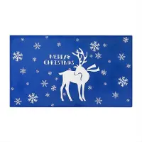 Happiq Kerst Deurmat - Voor Indoor & Outdoor - Anti-Slip, Dirt Trapper Welkom Mat - 50x80 cm, Klein Tapijt - Blauw-50 cm x 80 cm