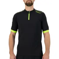 Rogelli Core Heren Fietsshirt - Korte Mouw - Korte Rits - Zwart/Fluor
