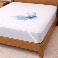 Droomtextiel Waterdicht Matrasbeschermer 100% Katoen - 120x200 +30 cm - Gewatteerd - Doorgestikt - Ademend - Antibacterieel - Premium Kwaliteit
