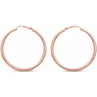 Behave - Minimalistische Oorringen Dames – Rosé – 5 cm – Nikkelvrij – Cadeau
