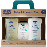 Chicco Baby lichaamsverzorging, SET 3: Milde douchegel en shampoo, bodylotion, eau de cologne - 0m+.