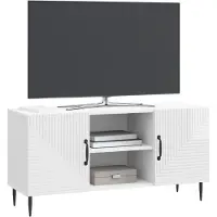 vidaXL TV Kast Hoogglans Wit 102 x 34,5 x 50 cm Bewerkt hout