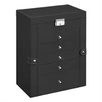 Leobert Sieradendoos met 5 lades en spiegel – Wit – Afsluitbaar met sleutel – 26 x 15,6 x 32 cm
