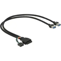 DeLOCK Pin Header kabel USB2.0/3.0 (v) - 2x USB-A (v) - 0,45 meter