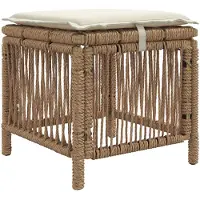 vidaXL Tuin Eettafel Set 3 st Beige en Crème poly rattan
