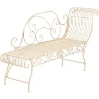 CLP Tuinbank Karma - Chaise Longue Loungebank - Romantische Art Nouveau Bank met Ornamenten - 160 kg - antiek/creme