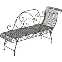 CLP Karma Tuinbank - Metalen Chaise Longue voor Tuin en Balkon - IJzeren Bank met Rugleuning - 156 cm - Belastbaar tot 160 kg - bronzen