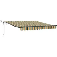 vidaXL Uitschuifbare luifel Groen en geel 300 x 250 cm Polyester