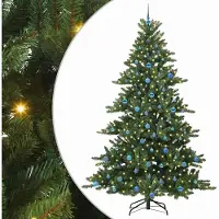 vidaXL Kunstmatige Hinged Kerstboom Groen 240 cm PVC en Staal