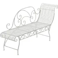 CLP Tuinbank Karma - Chaise Longue Loungebank - Romantische Art Nouveau Bank met Ornamenten - 160 kg - antiek/wit