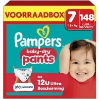 Pampers Baby-Dry Pants Maat 7 - 148 Luierbroekjes - 15kg+ - Voorraadbox
