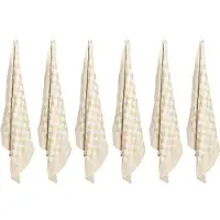 COSY&TRENDY CARRÉ KEUKENHANDDOEK BEIGE SET6 65X65CM - KATOEN