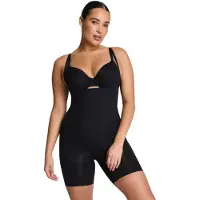 Spanx SPANXsculpt GoFigure Open Bust Midthigh Bodysuit - Maat L - Kleur Zwart