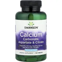 Swanson Health - Calcium (carbonaat, aspartaat &amp; citraat), 500 mg - 100 tabletten