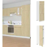 vidaXL Ombouwkast voor koelkast Lyon 60x57x207 cm bewerkt hout sonoma eikenkleurig