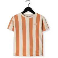 Daily7 gestreepte T-shirt bruin Jongens Katoen Ronde hals Streep - maat 98