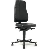 BIMOS Werkdraaistoel | wielen | kunstleer kussen zwart | 450-600 mm | 1 stuk - 9643-2571 9643-2571