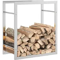 vidaXL Haardhoutrek 50x28x56 cm roestvrij staal