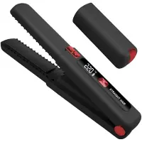 LONGZIMING -2-in-1 Draadloze Stijltang - Haarstijler & Krultang - Haarstyling Tool - Snel Opwarmen - Instelbare Temperatuur - Keramiek & Toermalijn - Pluisvrij & Glanzend Resultaat - 1 Stuk - Zwart
