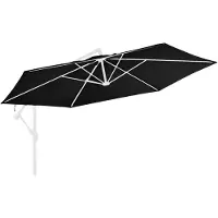 vidaXL Vervangingsdoek voor tuinparasol 350 cm zwart