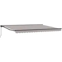 vidaXL Handmatig uitschuifbare luifel Lichtgrijs 4,5 × 3,5 m