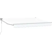 vidaXL Uitschuifbare luifel Wit 3,5 x 2 m Polyester en Metaal