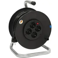 Bachmann kabelhaspel 4-voudig met thermische beveiliging, 25 m