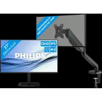 Philips 27E1N1600AE/00 + BlueBuilt Bras d'Écran PC Vérin Mécanique pour 1 Écran PC