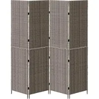 vidaXL Kamerverdeler Grijs 195 x 180 cm poly rattan
