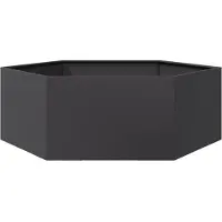 vidaXL Plantenbak zeshoek 138x120x45 cm staal zwart