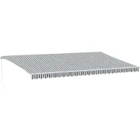 vidaXL Luifel handmatig uittrekbaar en LED 600x300 cm antraciet en wit