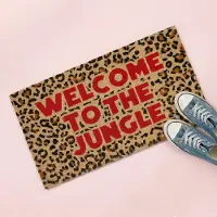 Fisura Deurmat Welcome to the Jungle - 40x70 cm - Coir & Vinyl - Luipaardprint - Antislip