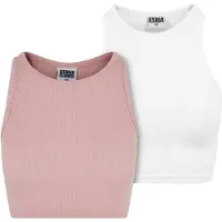 Urban Classics Top rosa / wit