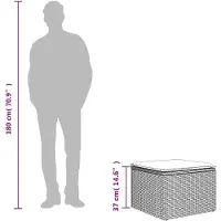 Super Merchant Tuinkruk met kussen 55x55x37 cm poly rattan grijs