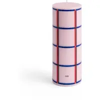 HAY Kaars Column Candle Medium Light Pink, Red, Bordeaux And Dark Blue