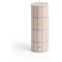 HAY - Column Kaars Medium - H20 cm - Wit & Blauwe Ruit