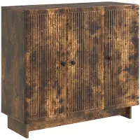 vidaXL Dressoir Gerookt eiken 89 x 34,5 x 80 cm Bewerkt hout