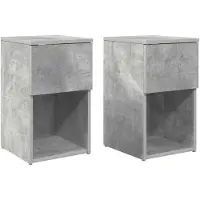 vidaXL Bedkast 2 st Betongrijs 29 x 31,5 x 49 cm Bewerkt hout